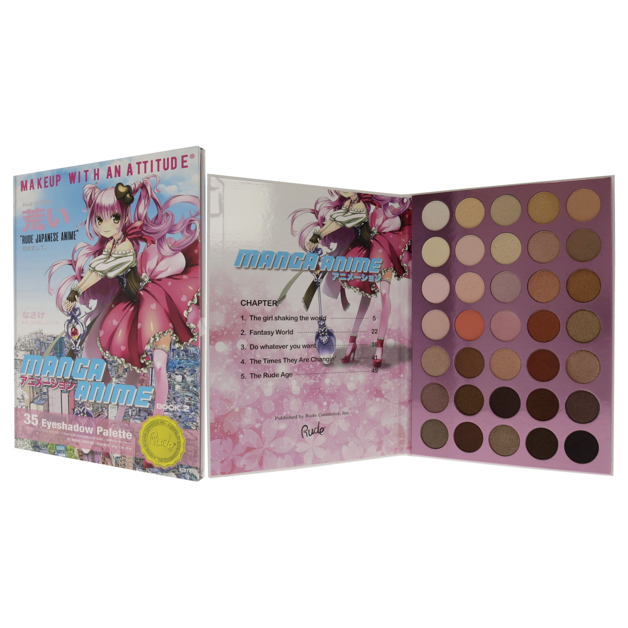 Rude Cosmetics Manga Anime 35 Eyeshadow Palette Book 2  Walmartcom