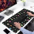 thumbnail image 2 of Long Mouse Pads for Desk,Black Colorful Skull Mushroom Pattern Desk Mats on Top Of Desks, Desk Mouse Pad Extra Large with 3mm Non-Slip Base and Stitched Edge for Gaming,Office,Work,Home 31.5"x15.7", 2 of 6
