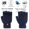 thumbnail image 2 of Laptop Mujeres Hombres Manopla Térmica Usb Dedo Completo Y Medio Dedo Guantes De Mano De Punto Cálido De Invierno Mitones Guantes De Invierno A La Moda Para (color : A), 2 of 5