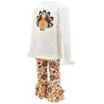thumbnail image 2 of Unique Baby Girls 2 Piece Thanksgiving Turkey Embroidery Outfit (4Y, White), 2 of 5