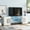 Grey#E, variant on TV Stands With Storage ON-TREND Unique Shape TV Stand with 2 Illuminated Glass Shelves, High Gloss Entertainment Center for TVs Up to 88", Versatile TV Cabinet with LED Color Changing Lights for Livi