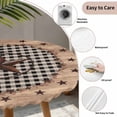 thumbnail image 3 of Round Fitted Tablecloth,Vintage Farmhouse Western Star Circle Table Cover Waterproof Table Cloth with Elastic Edge,Country Buffalo Brown Wooden Outdoor Tablecloths for Kitchen Picnic 55-60in, 3 of 9