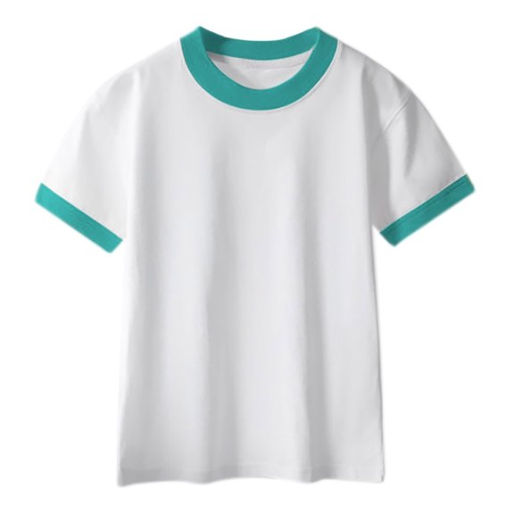 Zpanxa Girls Shirts, Girls Summer Top Girls Short Sleeve Crew Neck Lightweight Soft Basic Summer Casual Tee Mint Green 6 Years