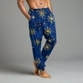 thumbnail image 4 of Iaqnaocc Christmas Pajama Pants Men Loose Pj Bottoms Casual Snowflake Print Pajama Pants Elastic Waist Comfy Pajama Pants with Pockets Royal Blue 2XL, 4 of 7