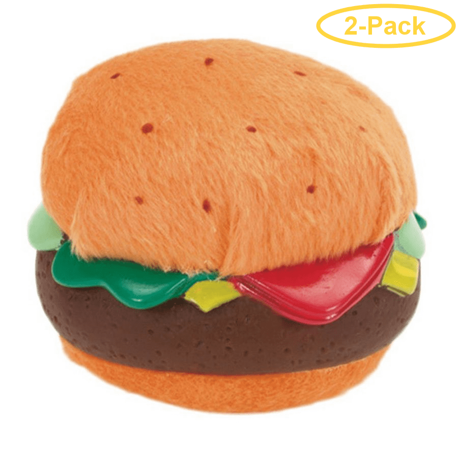 plush hamburger dog toy