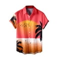 thumbnail image 4 of TAIAOJING Mens Hawaii Button Down Shirts Short Sleeve Short Sleeved Casual Style Shirt 3D Print Seaside Coconut Sunset Print Short Sleeved Cardigan Button Lapel Shirt, 4 of 4