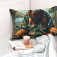 thumbnail image 4 of Kdxio Cotton Pillow Cases 16"x24" Pillowcases,Soft and Breathable Bedroom Pillow Cases-Forest Meditating Gorilla-No Pillow Core, 4 of 5