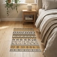 thumbnail image 3 of ODIKA 2'x3' Warm Earth Tones Geometric Bands Washable Throw Rug Intricate Pattern with Modern Flair for Hallway, Study Room, Non-Slip Low Profile, Flatwoven, 3 of 7