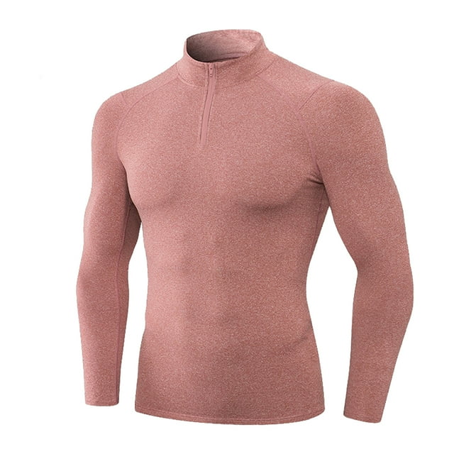 Qarigey Ropa interior térmica para hombre, camisetas deportivas de invierno de alta elasticidad para hombre, jersey largo con cremallera para Camisetas Rojo Qarigey AP013564-07
