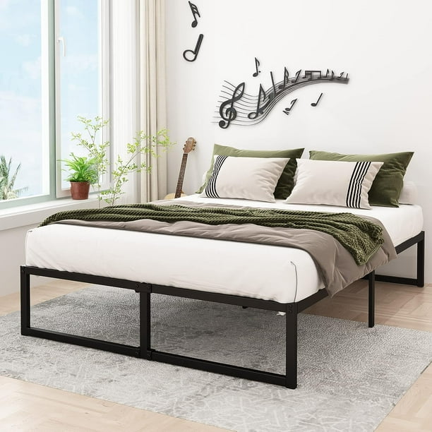 zunatu 18-Inch Metal Bed Frame Platform Heavy Duty Sturdy Foundation