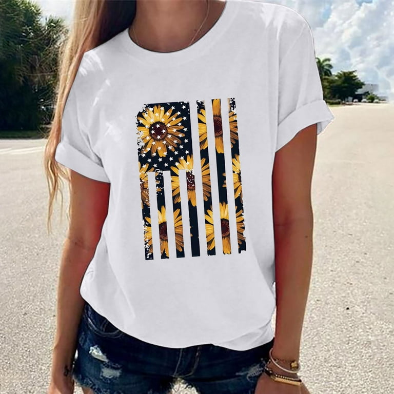 Shirt T Summer Short Sleeve,2 Dollars Items,Clearance Under 5,Sale Items  Today,Deal Day, Deals of The Day,Best Clearance Deals Today at   Women's Clothing store
