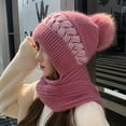 thumbnail image 2 of Dosaele Winter Warmth Pom Pom Knit Hat Scarf Set - Soft Braided Ear Protection Neck Cover  Versatile One-Piece Fashion Accessory For Autumn And Winter Seasons - Perfect For Outdoor Activi, 2 of 6