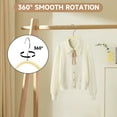 thumbnail image 5 of BP4U 36-Pack Wooden Hangers with Pants Bar, Slim Birch Lightweight Birch Wood Hangers with Non-Slip Rubber Strips, Space Saving Profile for Trousers, Sweaters, and Dresses(Natural Wood), 5 of 6