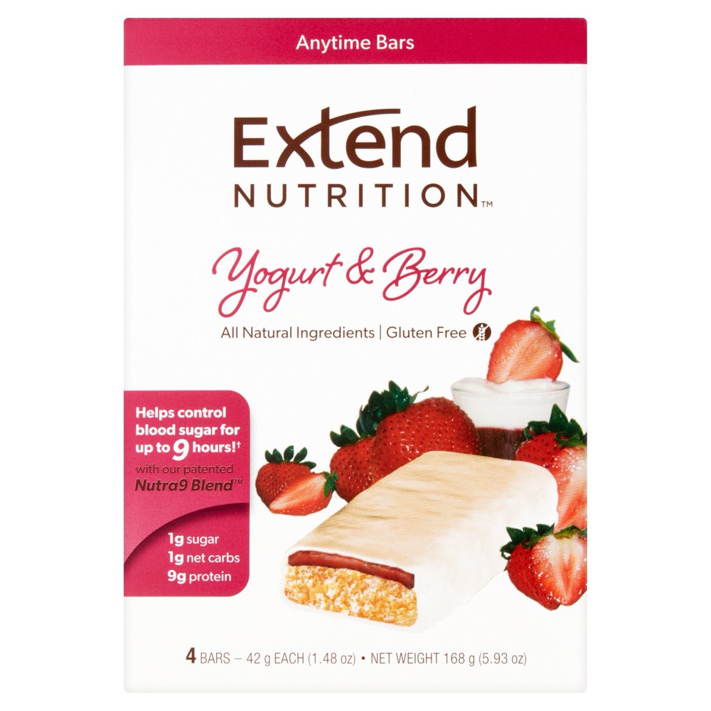 Extend Nutrition Bar, Yogurt & Berry, 9g Protein, 4 Ct