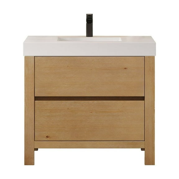 Altair-15 36" Single Bathroom Vanity in with White Artificial Stone Integrated Sink