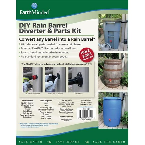 EarthMinded F-RN025 Diy Rain Barrel Kit
