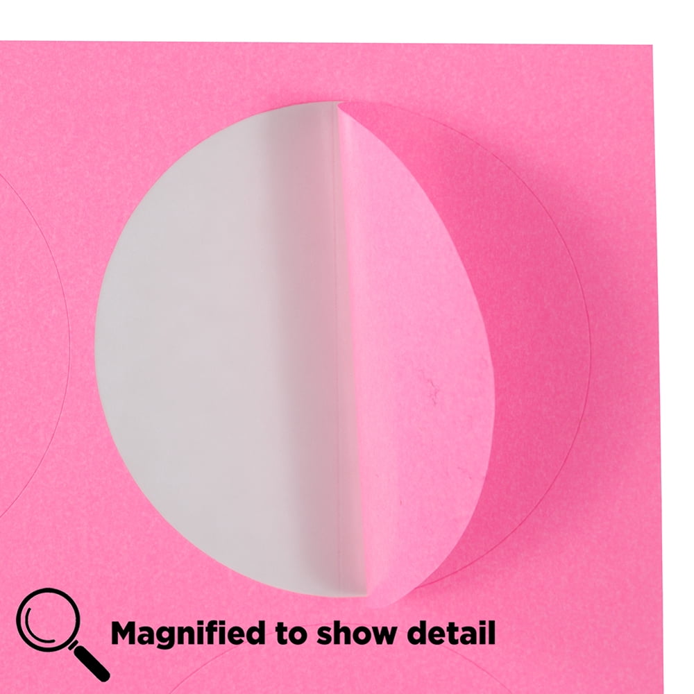 JAM Paper Circle Label Sticker Seals, 2.5 in Diameter, Pink, 120 Round Labels per Pack
