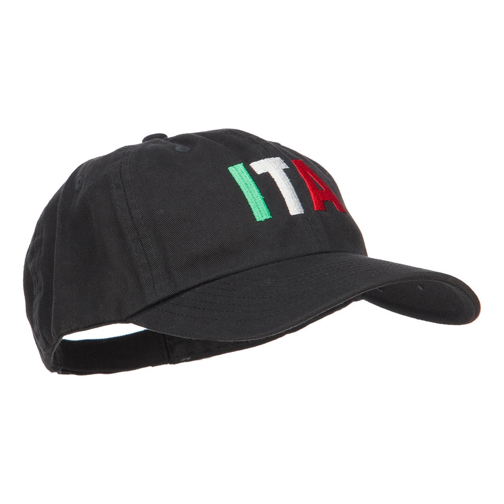 Italy ITA Flag Embroidered Low Profile Cap - Black OSFM
