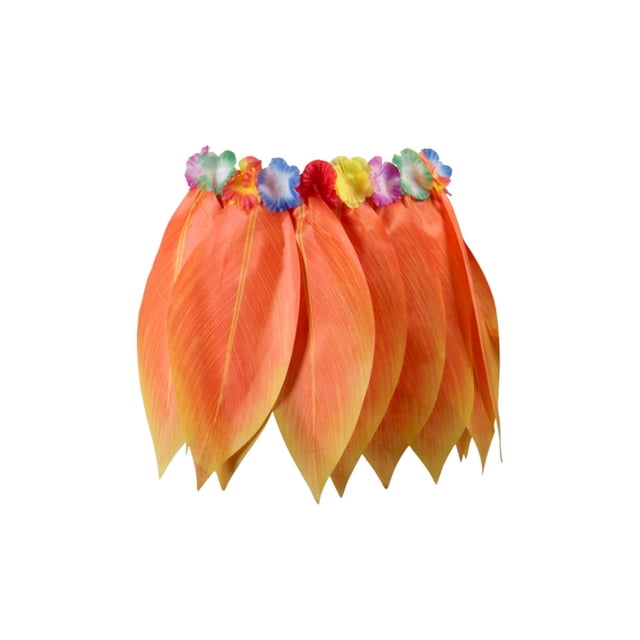 Vestido de Hula Minnieouse de flores de hojas hawaianas Naranja 75 CM/30 pulgadas