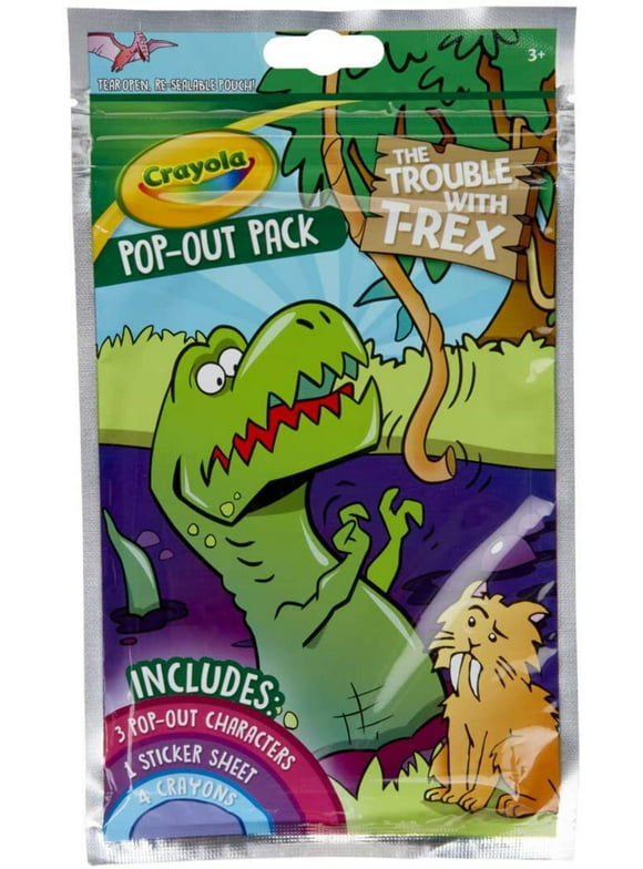 Crayola Dinosaur Coloring Activity, Pop Out Characters and Stickers, Party Favor Gift, Multi