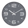 thumbnail image 1 of Reloj de pared de 12 pulgadas, elegante, moderno, silencioso, de cuarzo, funciona con pilas, diseño decorativo redondo para el hogar/oficina/cocina/dormitorio/sala de estar, fácil de leer, 1 of 7