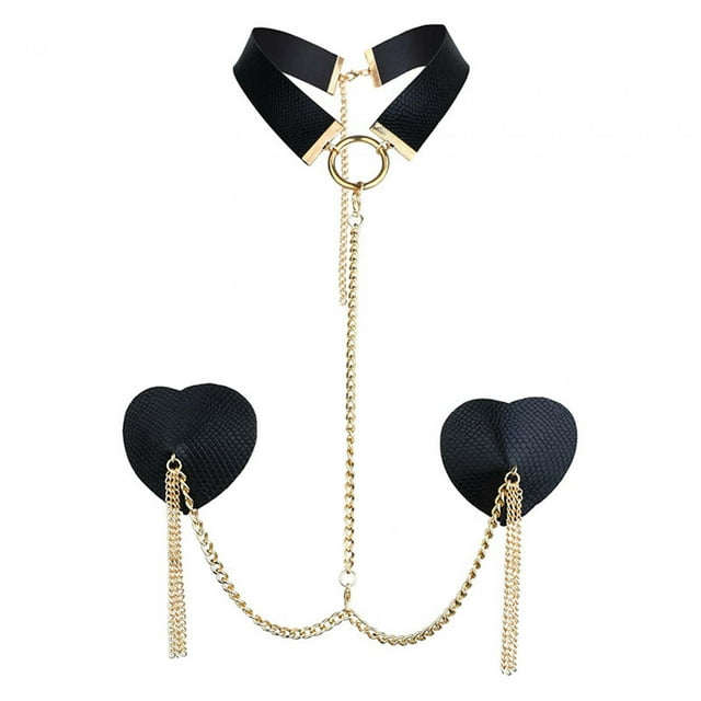 Bras Chain Fashion Bra Rave Body Accessories Choker Prom Women Chest Sticker Black