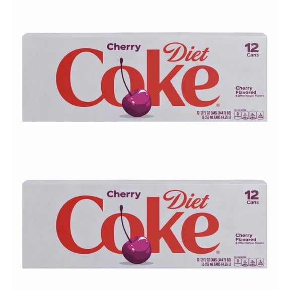 Diet Coke Soda Pop Fridge Pack Cherry 24 Cans 12 fl oz