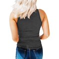 thumbnail image 4 of Ruyang Button Women Sleeveless Top Casual Round Knit Shirt Vest Neck Solid Splice Women's Tanks & 2xl, 4 of 5