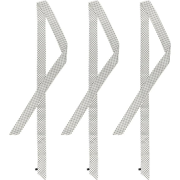 3Pcs 75.2 Inch White Polka Dots 50s Skinny Silky Scarf Waistband Long Narrow Neckscarf Bag Handle Chiffon Purse Handbags Neckscarf Skinny Twill Hair Scarves Headband Edge Wrap