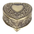 thumbnail image 1 of Alloy Jewelry Box, Portable Multipurpose Vintage Jewelry Box Delicate Heart Shape Retro Fluff Lining  For Rings For Anniversary For Dressing Table, 1 of 7