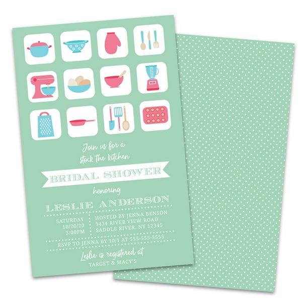 Personalized Stock the Kitchen Bridal Shower Invitations