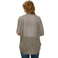 thumbnail image 4 of Made by Johnny Women's Short Sleeve Open-Front Batwing Cardigan XXXL KHAKI_BLACK, 4 of 6