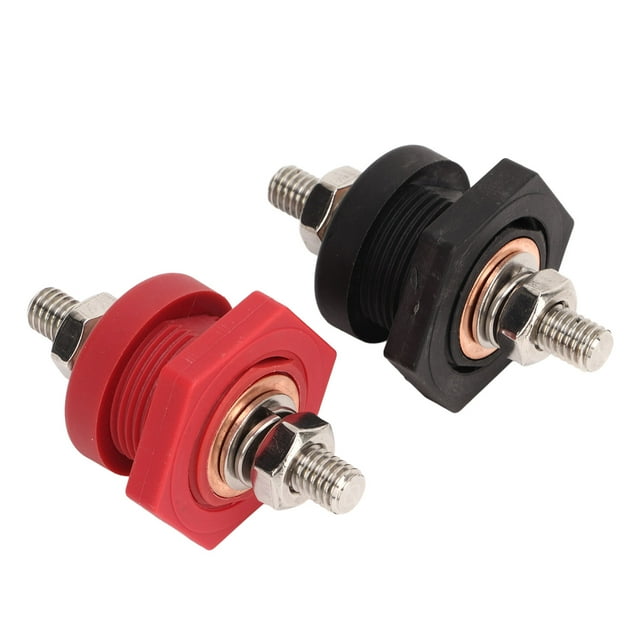 Conectores De Terminales De Batería A Través Del Panel, 1 Par A Través Del Panel Stud Junction Safe DC 12V A 48V Prevención De Cortocircuitos Para Barco
