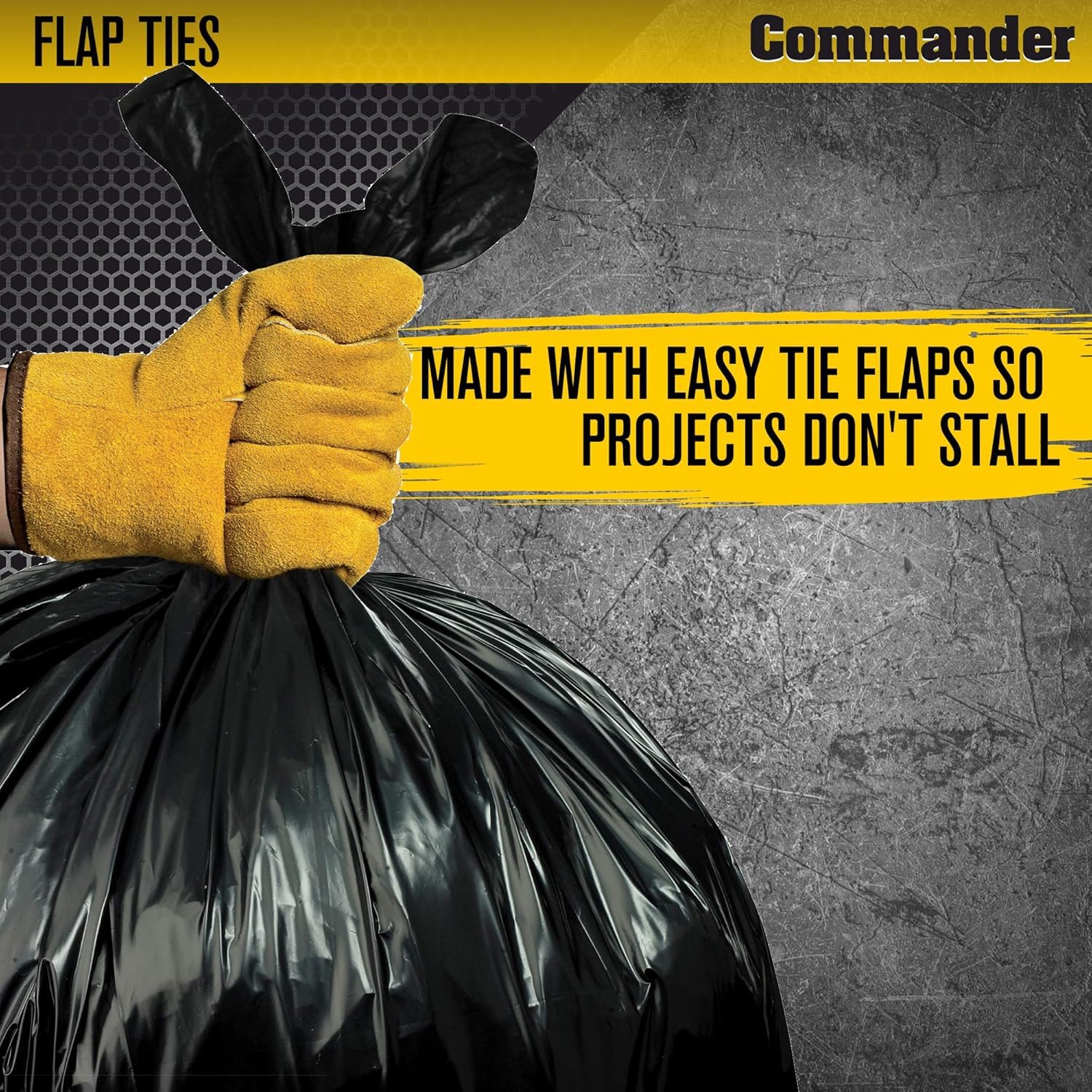 Commander 55 Gallon Heavy Duty Contractor Bags, 10 Pack photo 2