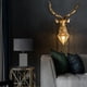 thumbnail image 5 of Art Deer Head Lámpara de pared Escultura de pared Accesorio Pantalla de material acero inoxidable Animal Antler Sconces Luz para cocina, loft, salón, , Gloria Lámpara de pared de ciervo, 5 of 9