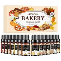 Aeshory Bakery Fragrance Oils Set, Pumpkin Pie, Coffee Cake, Oatmeal Cookie, Gingerbread, Cinnamon Apple Aromatherapy Scented Oils, 5ml / 14 count