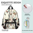 thumbnail image 5 of Rooster and Bouquet Cream Pattern Cute School Backpack Bag for School with Padded Back and Adjustable Shoulder Straps 15.25"x11.5"x5.25", 5 of 5