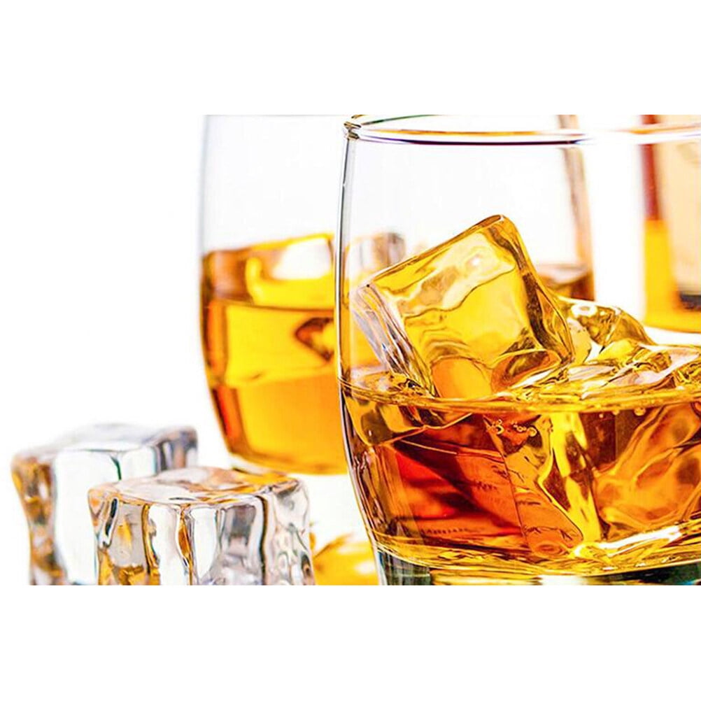 HINTRMENT 80Pcs Transparent Artificial Ice Cubes Decoration Ornaments for Events and Display