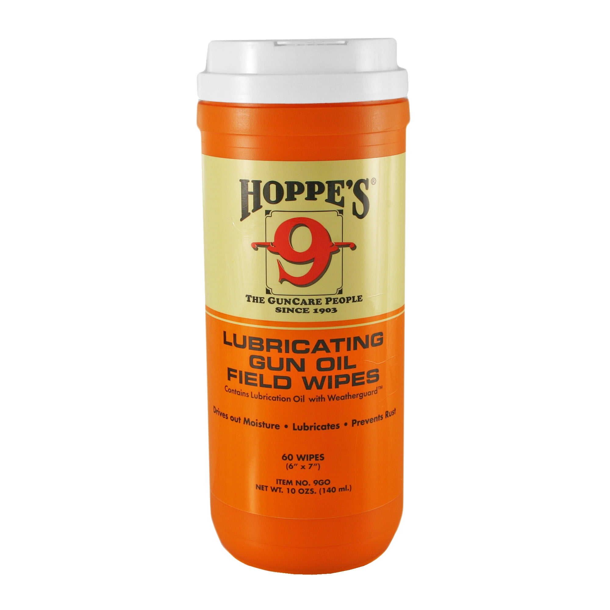 Hoppe's Large Lubricating Gun Oil Field Wipes, Canister of 120 Wipes