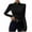 Black, variant on ZyeKqe Womens Long Sleeve Shirts High Neck Warp Front Going out Tops Ruched Cute Slim Fitted Tees Top Size S-XL