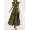 thumbnail image 3 of PRETTYGARDEN Womens Boho Maxi Dresses Summer Floral Lace Eyelet V Neck Spring Wedding Guest Dress Beach Vacation Clothes, 3 of 8