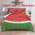 thumbnail image 4 of ZIATUBLES Watermelon Slice Print Twin Size Duvet Cover Set, 3 Pieces Soft Cozy Bedding, 1 Duvet Cover & 2 Pillowcases, Easy Care Lightweight Bedding for All Season, Chic Modern Decor, 4 of 8
