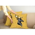 thumbnail image 2 of Ambesonne Saying Throw Pillow Cover 2 Pack, Silhouette of Deer, 16", Earth Yellow Black White, 2 of 7