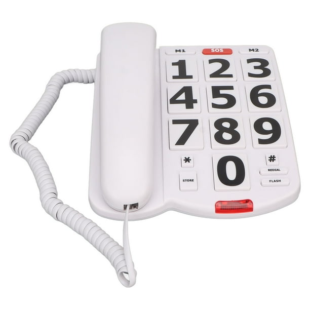 Teléfono Fijo Con Teclas Grandes Y Marcación Rápida, Timbre De 110dB Y LED Parpadeante, Ideal Para Personas Mayores O Con Problemas De Audición