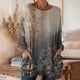 thumbnail image 1 of TaTaai 2026 Fall Womens Vintage Printed Long Sleeve Tee Round Neck Loose Blouse With Pockets Casual Retro Fashion Top Soft Stretchy Polyester Daily Gift, 1 of 7