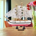 thumbnail image 3 of Miangastore Wooden Sailboat Ornament Mediterranean Style Sailboat Model Wooden Craft Home Table Decoration (Random Color and Letters), 3 of 8