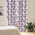 thumbnail image 2 of Ambesonne Sugar Skull Curtains, Pink Roses and Heads, Pair of 28"x95", Pale Blue Pink Green, 2 of 5
