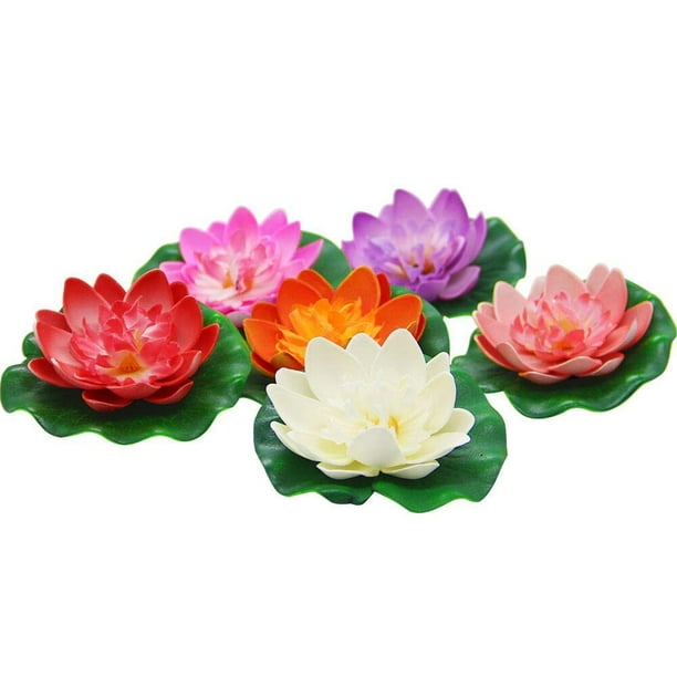 6Pcs Lily Pads for Ponds, Artificial Lotus Realistic Water Lily Pads
