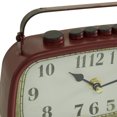 thumbnail image 4 of DecMode 6" Red Metal Retro Radio Style Clock, Set of 2, 4 of 10