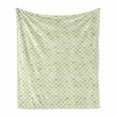 thumbnail image 1 of Fish Scale Soft Flannel Fleece Throw Blanket, Pattern of Curves with Mesh in Green Shade Pastel Color Tile, Cozy Plush for Indoor and Outdoor Use, 50" x 70", Olive Green Pale Green, by Ambesonne, 1 of 6